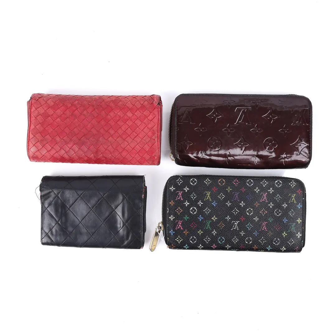 Louis Vuitton Chanel Bottega Veneta Wallet Lot