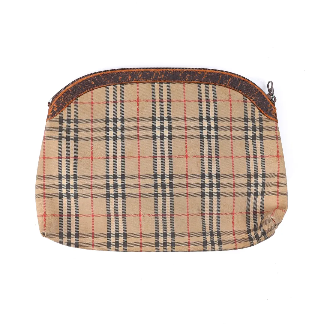 Burberry Nova Check Beige Canvas Cosmetic Pouch