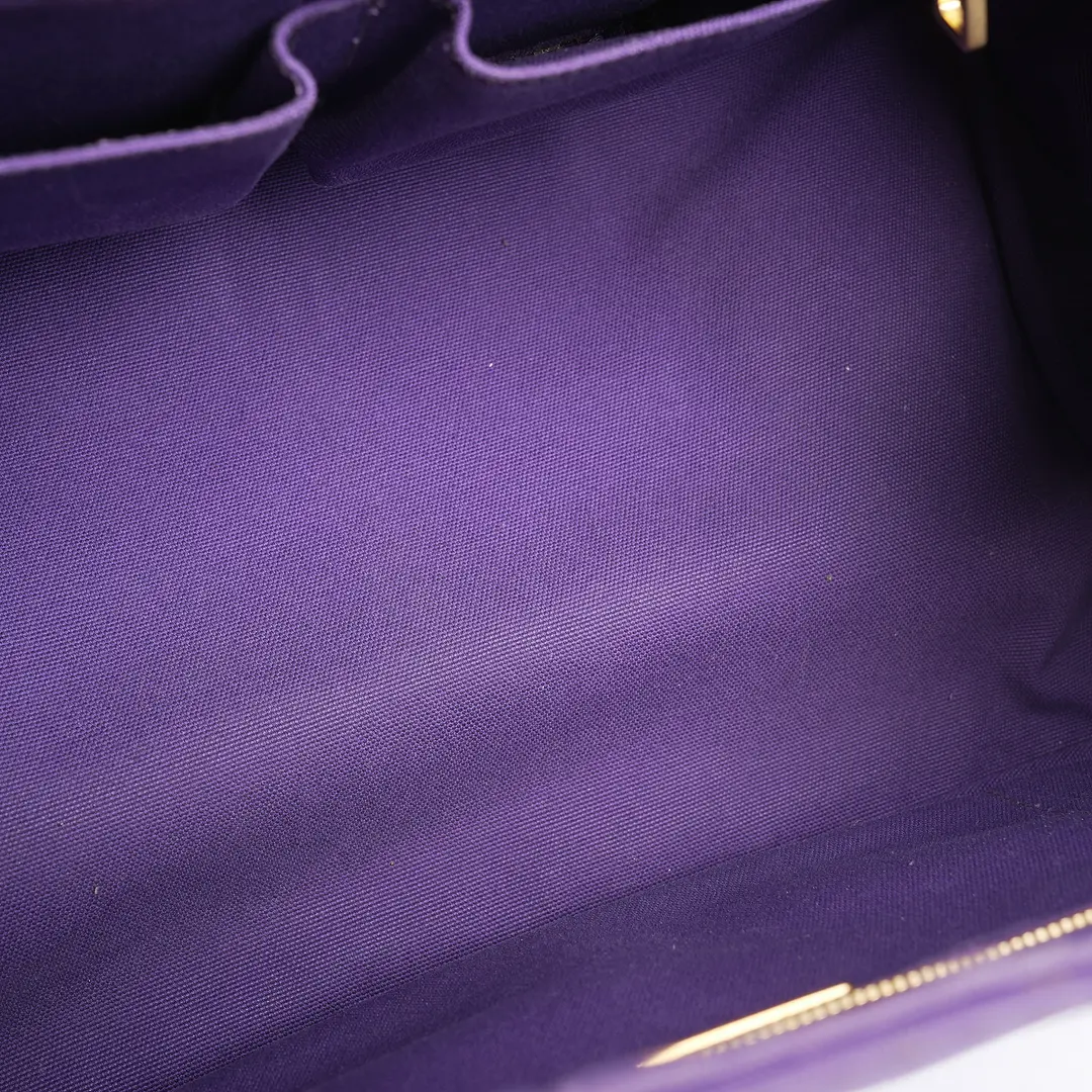 Prada Canapa Purple Canvas Tote Bag