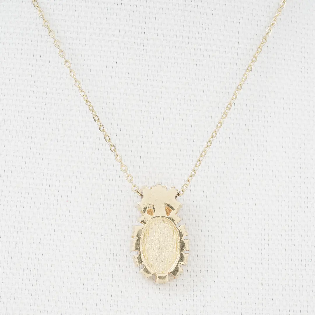 Dior Vintage Logo Black Enamel Gold Necklace