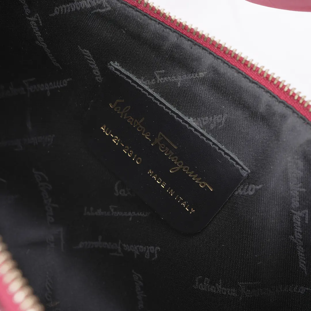 Salvatore Ferragamo Colorblock Red White Leather Shoulder Bag