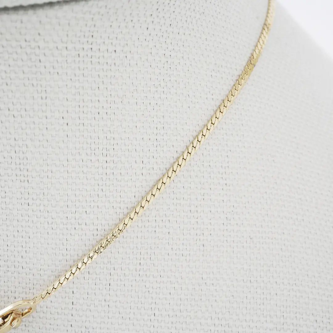 Dior Vintage V-Shape Crystal Drop Gold Necklace