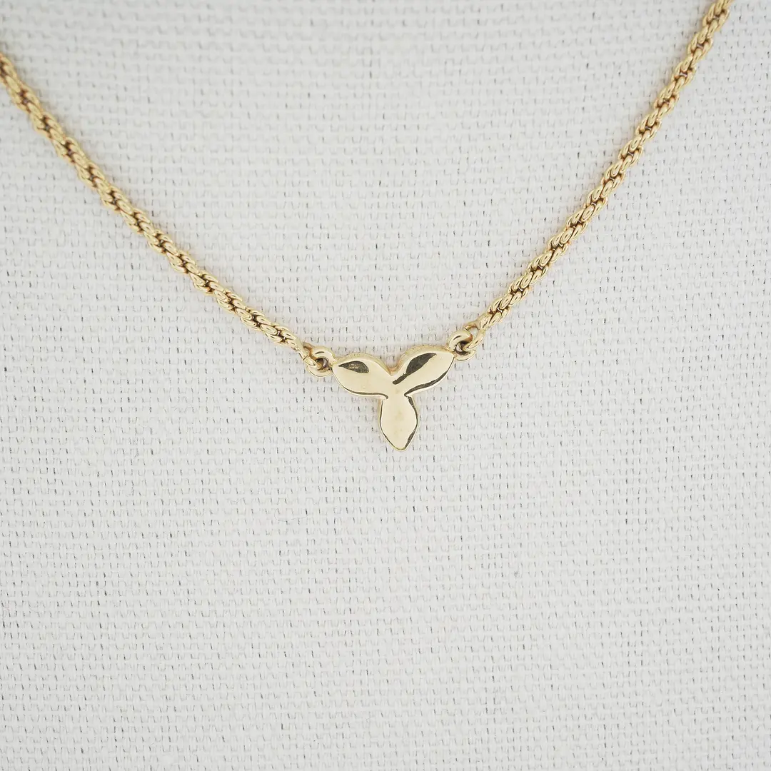 Dior Vintage Tri-Color Enamel Gold Necklace