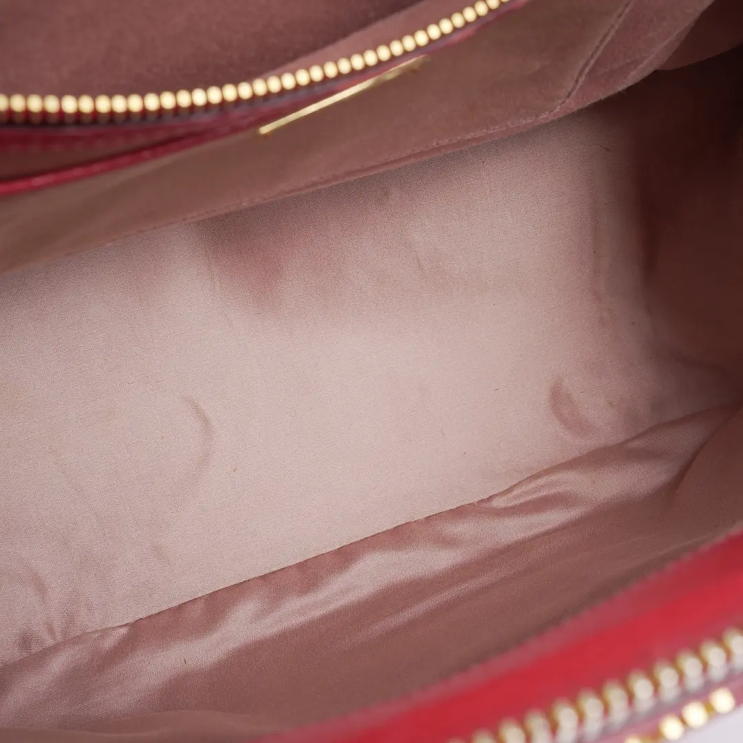 Miu Miu Madras Red Leather Shoulder Bag