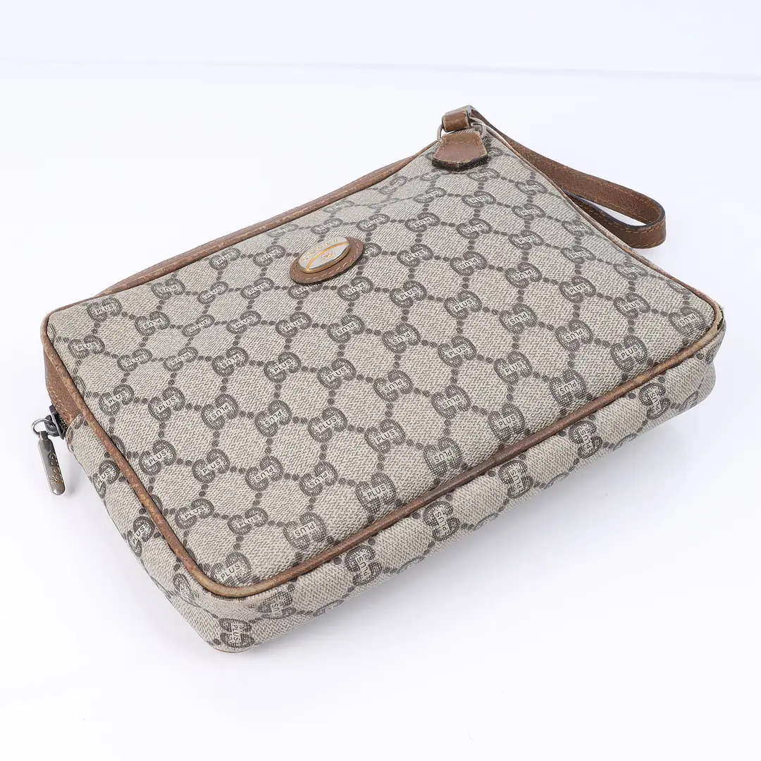 Gucci Plus Brown GG Canvas Clutch Bag Set