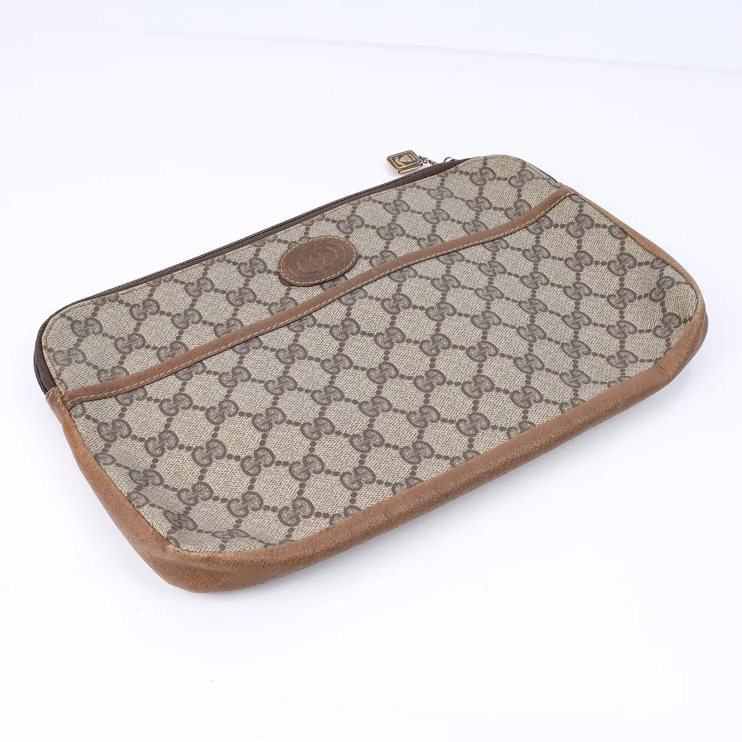 Gucci Plus Brown GG Canvas Clutch Bag Set