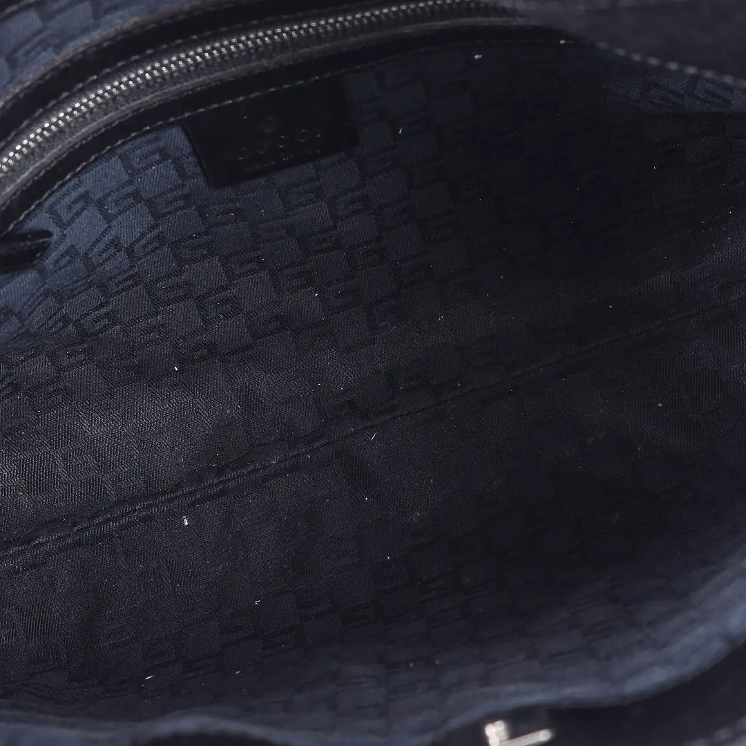 Gucci Interlocking G Black Canvas Shoulder Bag