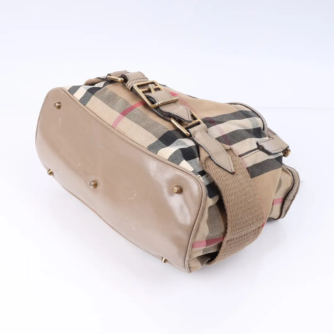 Burberry Nova Check Beige Canvas Tote Bag