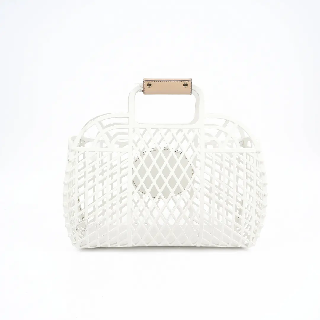 Fendi Basket Medium White Recycled Plastic Tote Bag