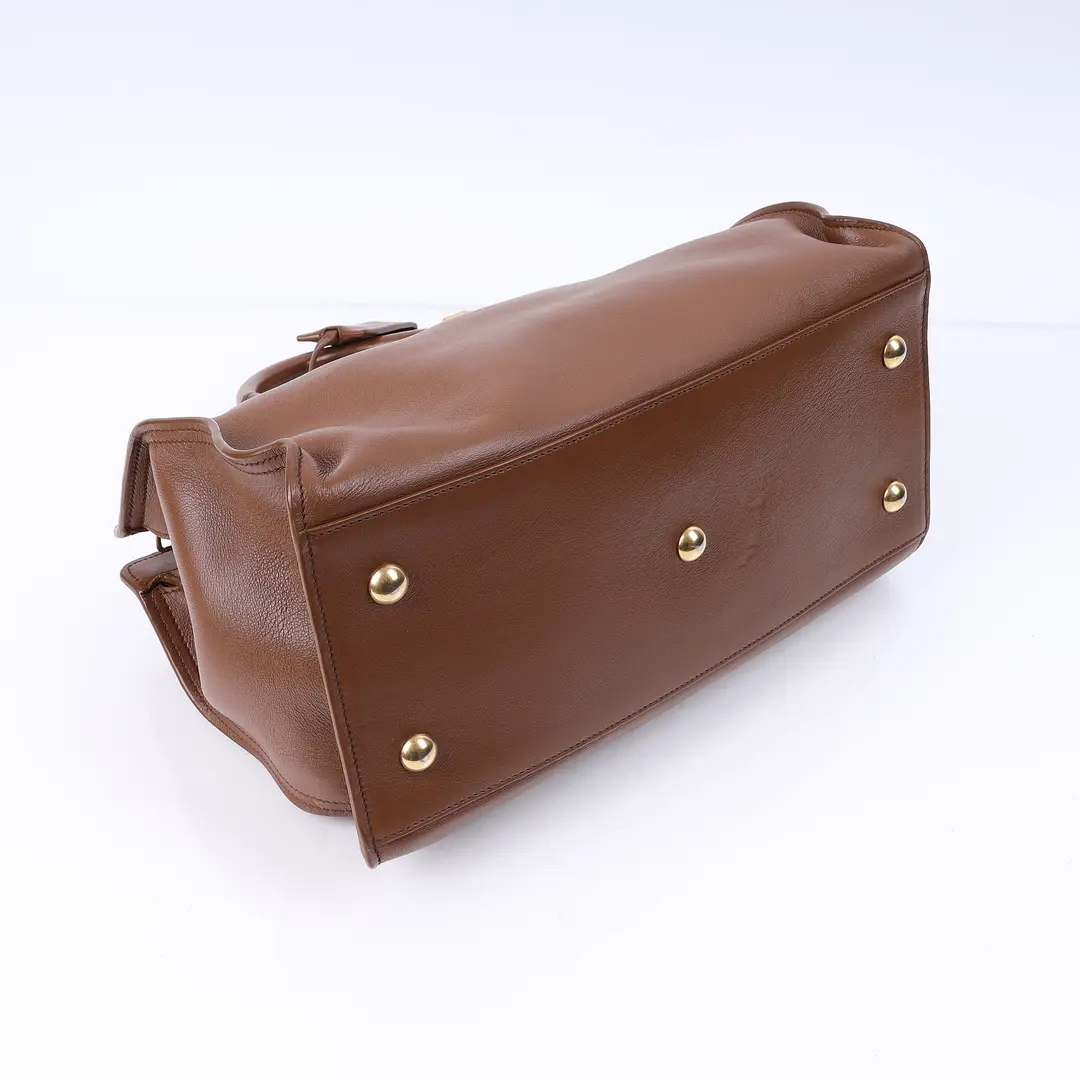 Saint Laurent Y Ligne Cabas Brown Leather Shoulder Bag