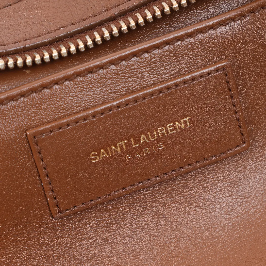 Saint Laurent Y Ligne Cabas Brown Leather Shoulder Bag