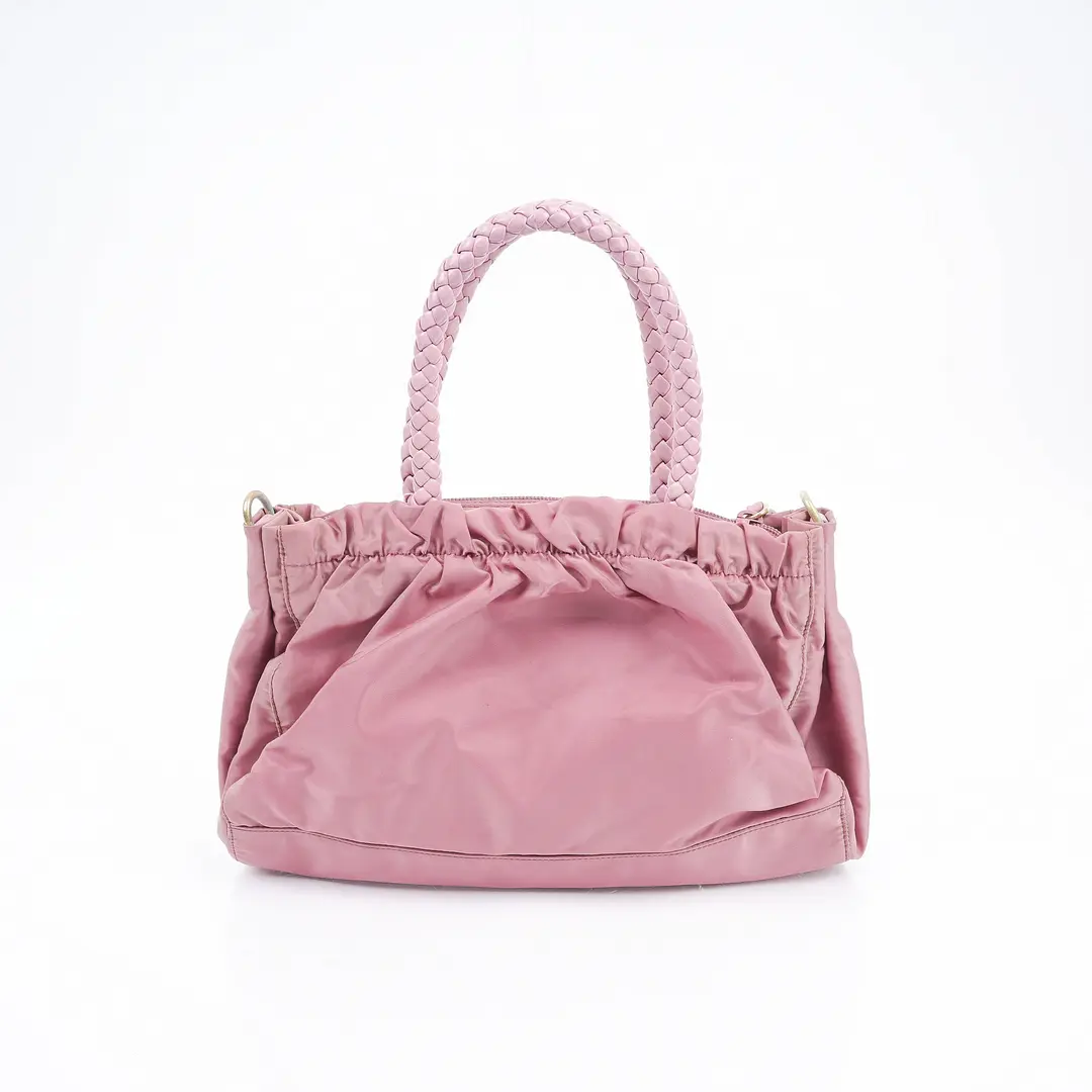 Prada Tessuto Bow Pink Nylon Shoulder Bag