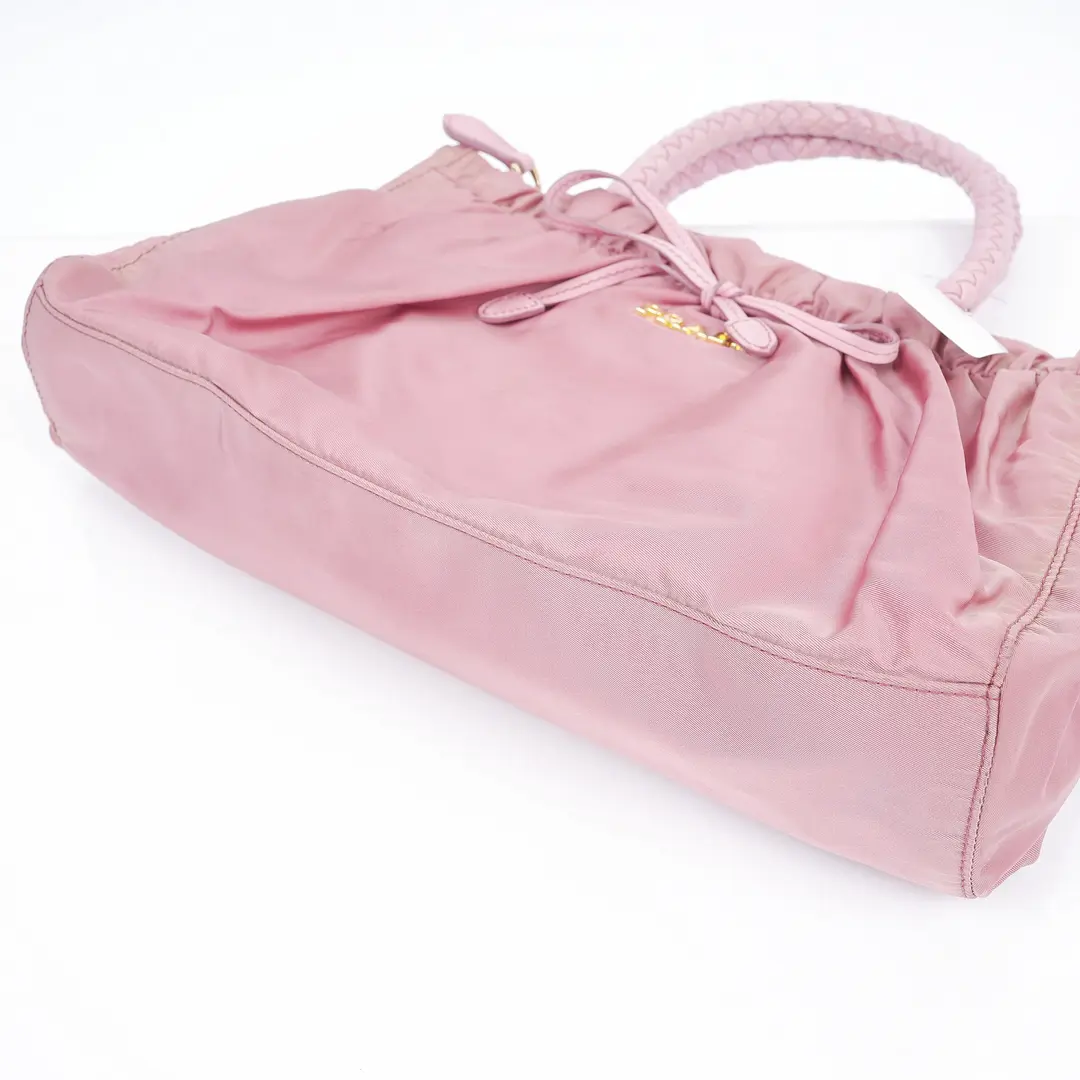 Prada Tessuto Bow Pink Nylon Shoulder Bag