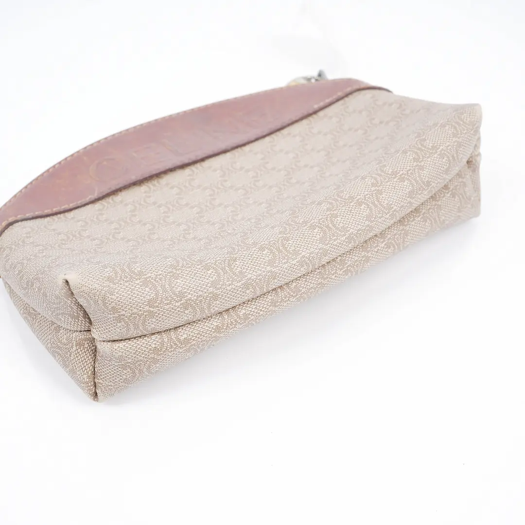 Celine Macadam Beige Canvas Cosmetic Pouch