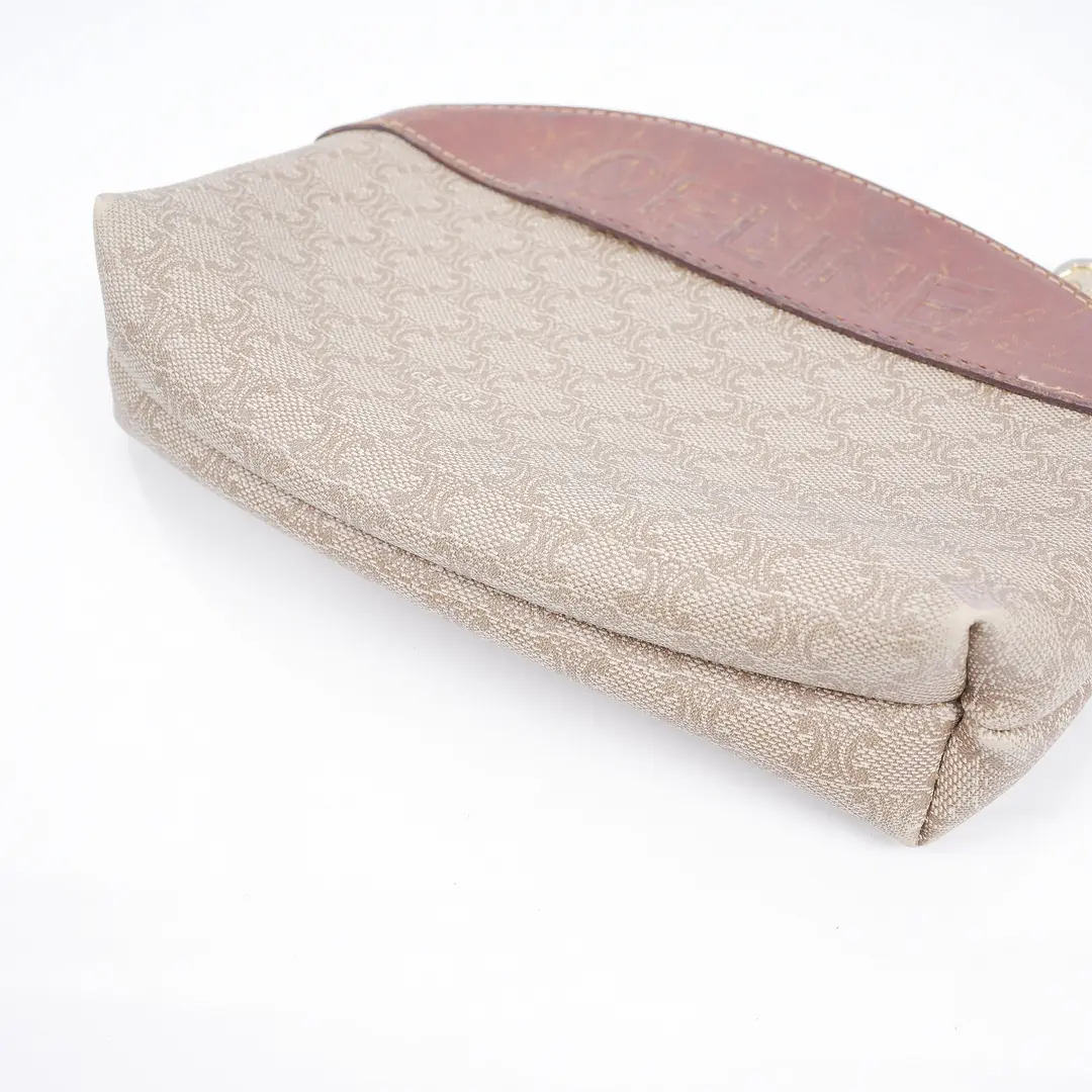 Celine Macadam Beige Canvas Cosmetic Pouch