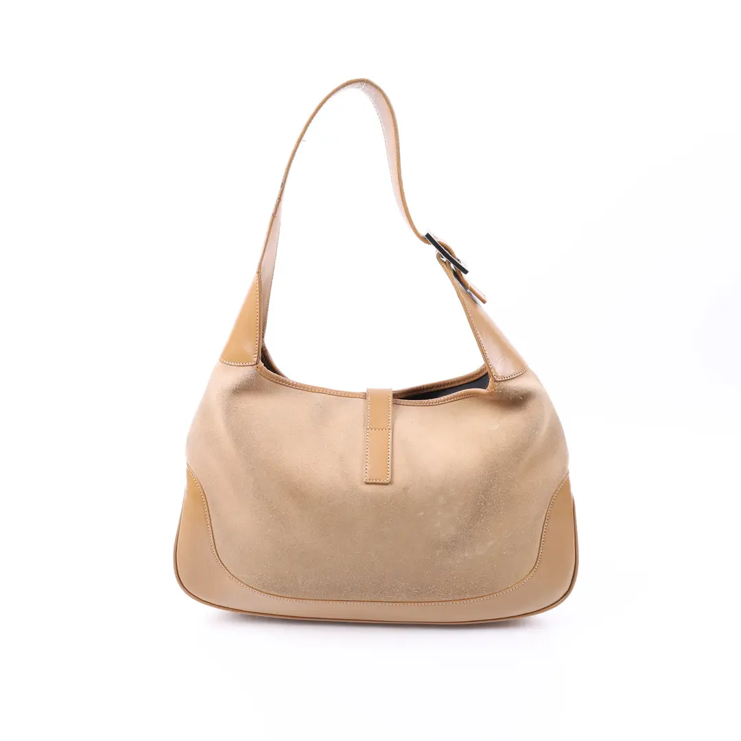 Gucci Jackie Beige Suede Leather Shoulder Bag