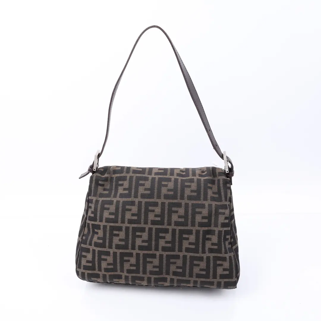 Fendi Baguette Brown Zucca Canvas Shoulder Bag