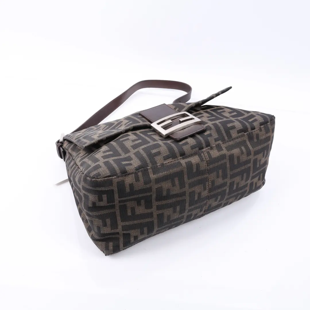 Fendi Baguette Brown Zucca Canvas Shoulder Bag