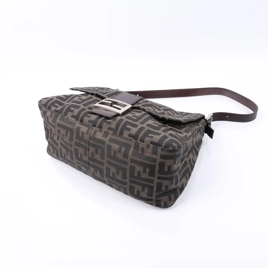 Fendi Baguette Brown Zucca Canvas Shoulder Bag