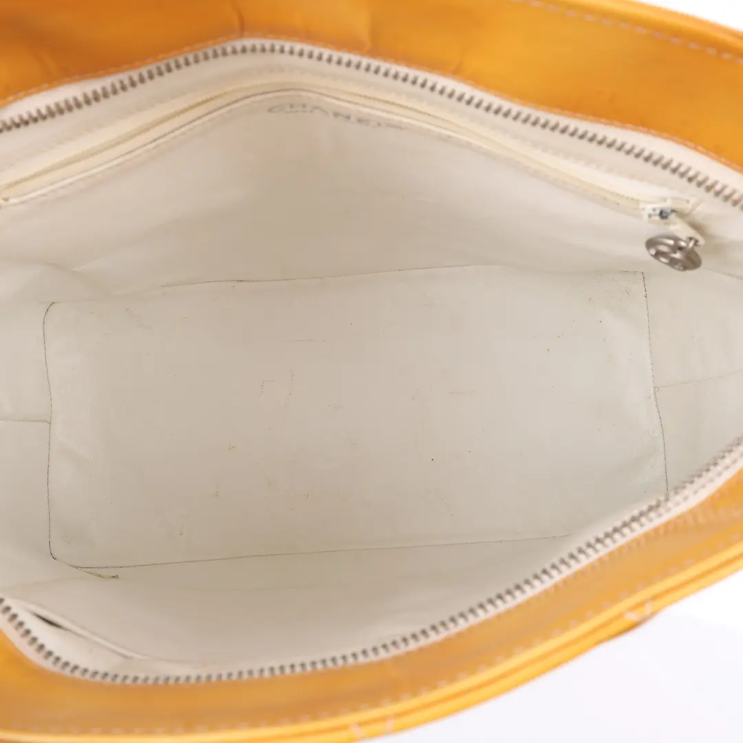 Chanel Medallion Yellow Patent Leather Tote Bag