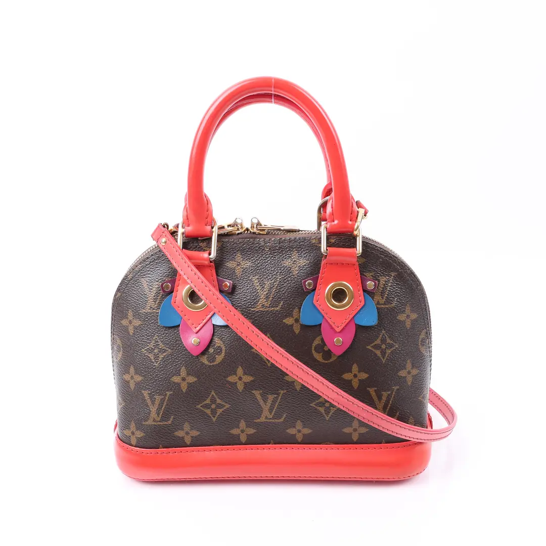 Louis Vuitton Alma BB Monogram Red Leather Shoulder Bag