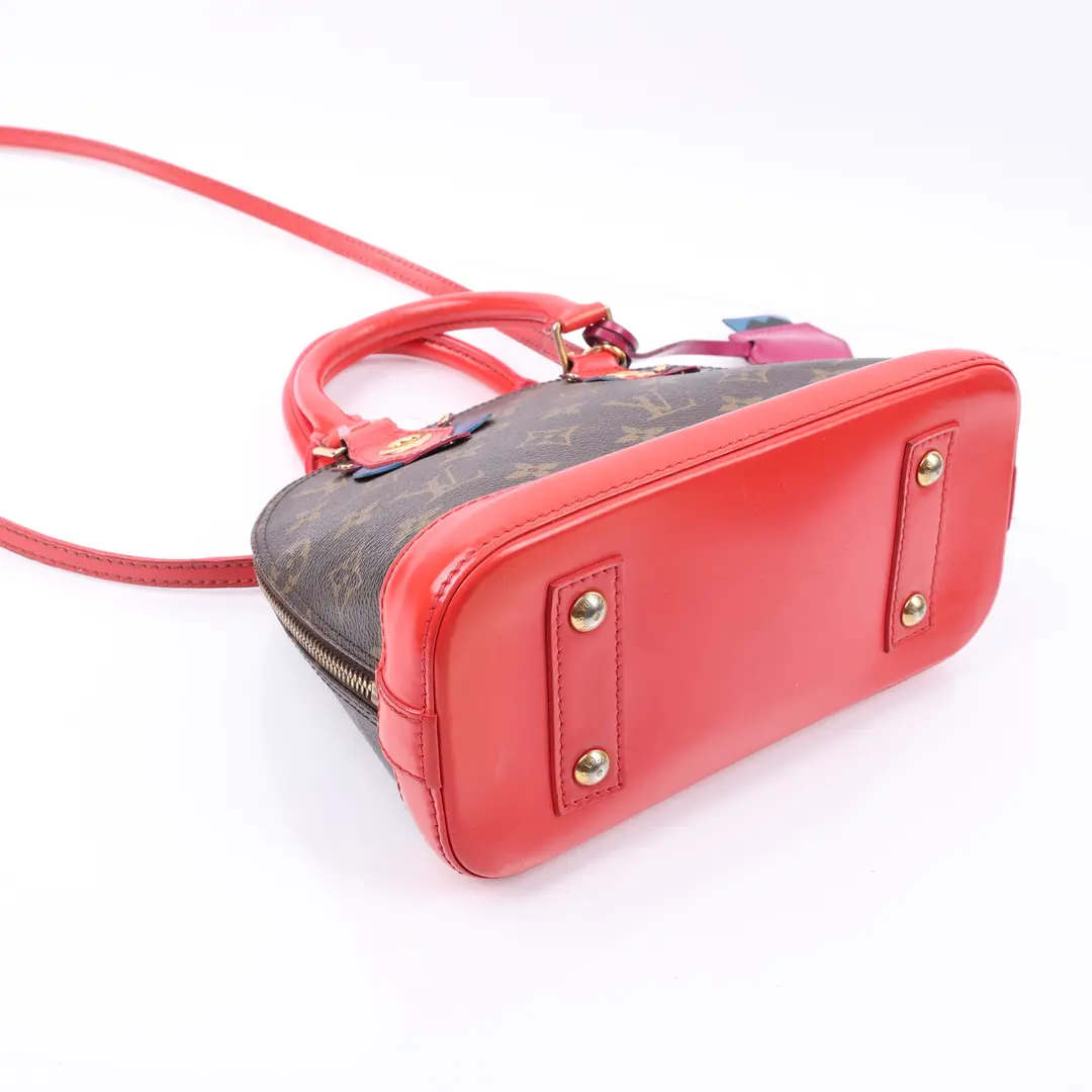 Louis Vuitton Alma BB Monogram Red Leather Shoulder Bag