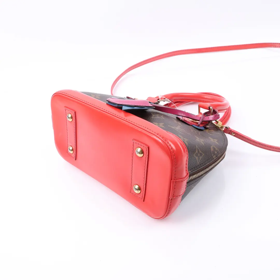 Louis Vuitton Alma BB Monogram Red Leather Shoulder Bag
