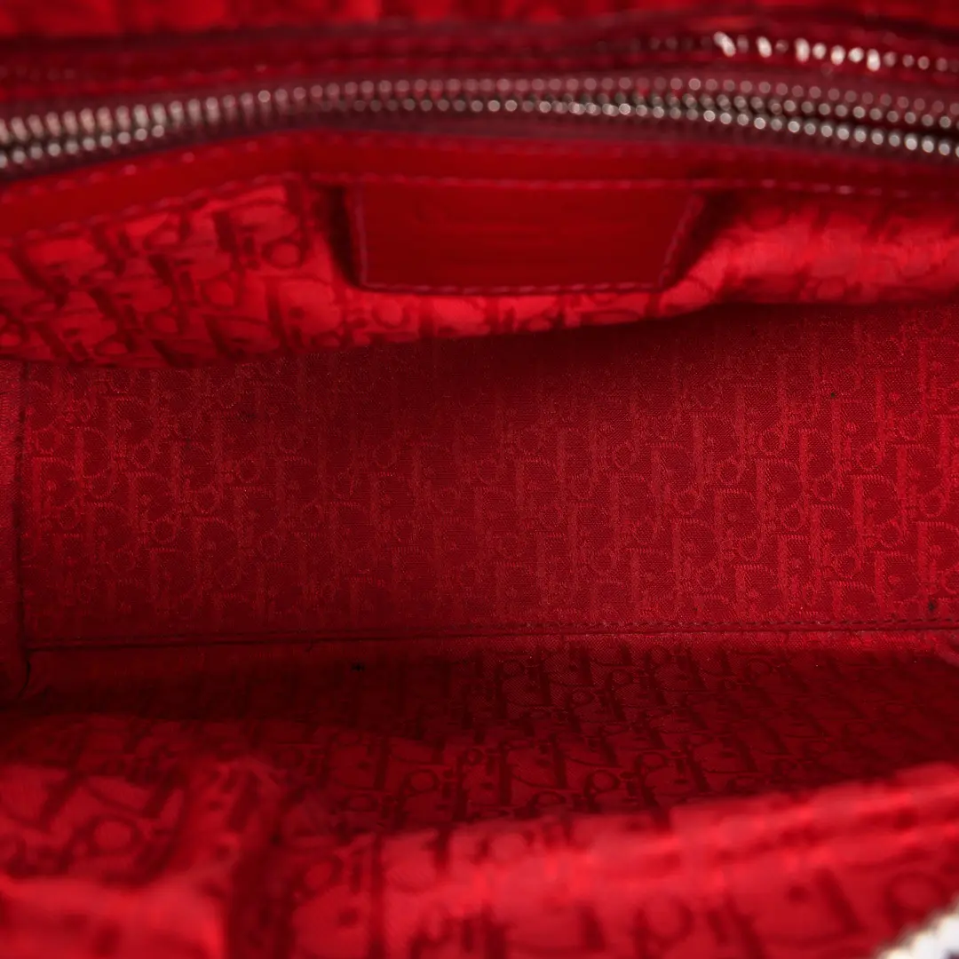 Dior Lady Dior Red Patent Leather Shoulder Bag