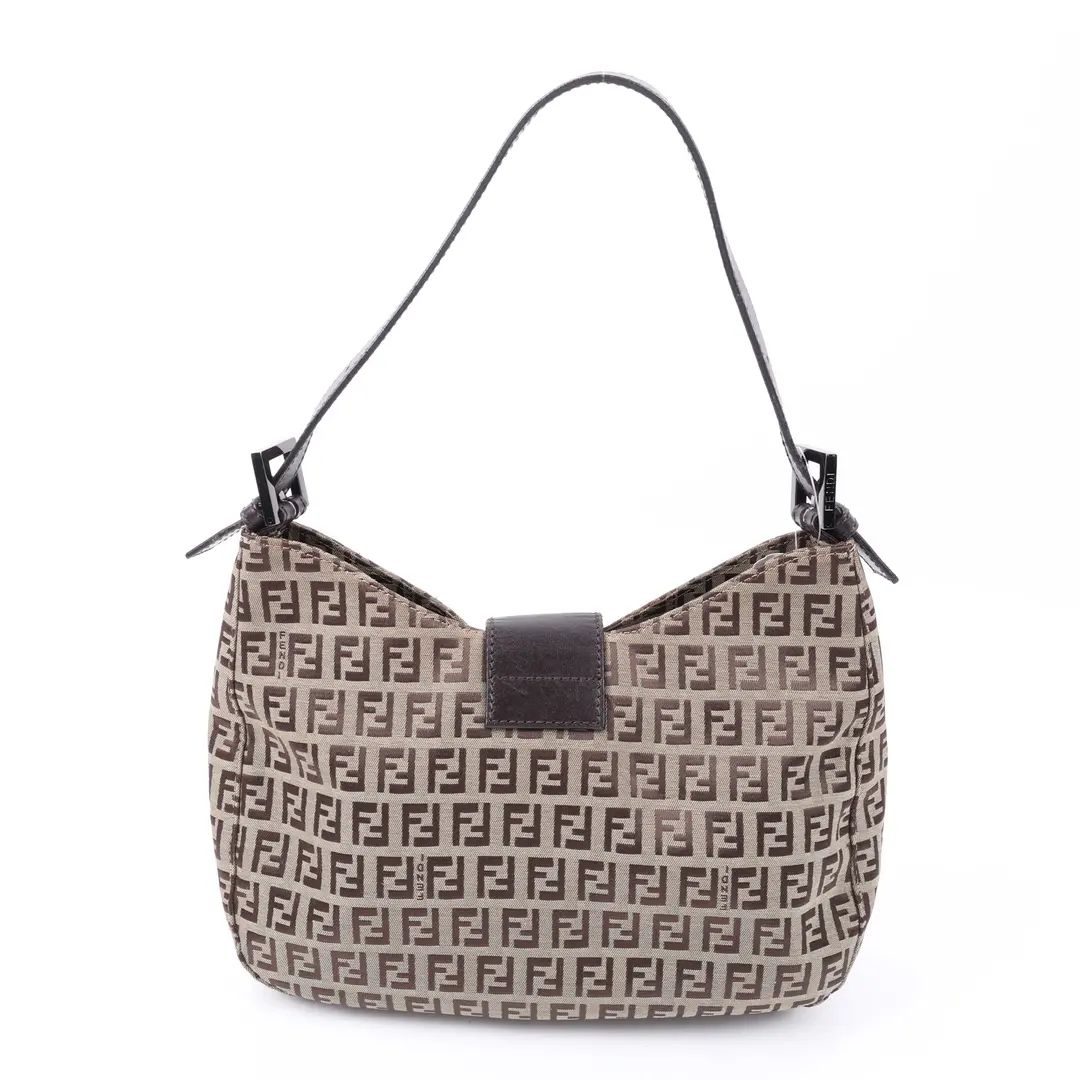 Fendi Zucca Brown Canvas Shoulder Bag
