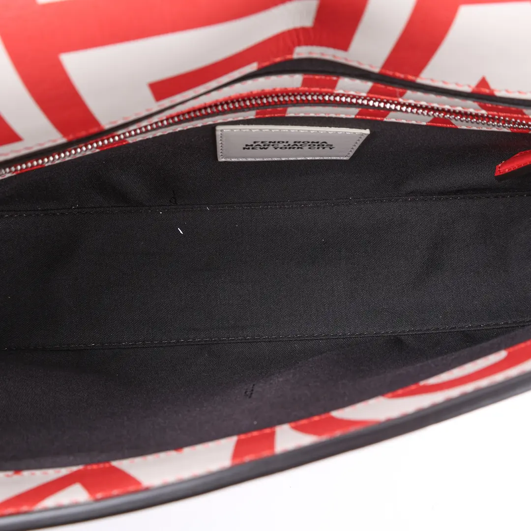 Fendi Marc Jacobs Baguette Red White Leather Shoulder Bag