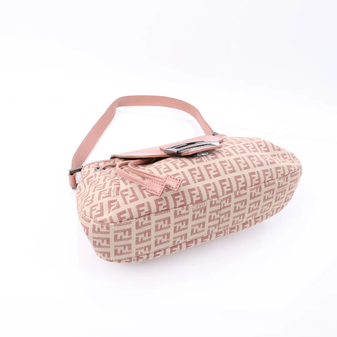 Fendi Zucca Pink Canvas Shoulder Bag