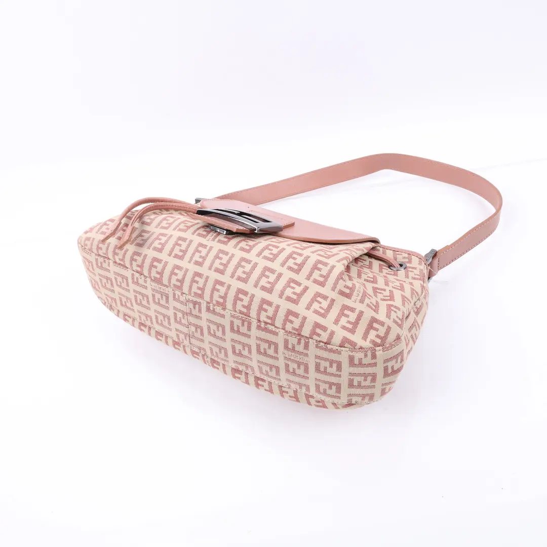 Fendi Zucca Pink Canvas Shoulder Bag