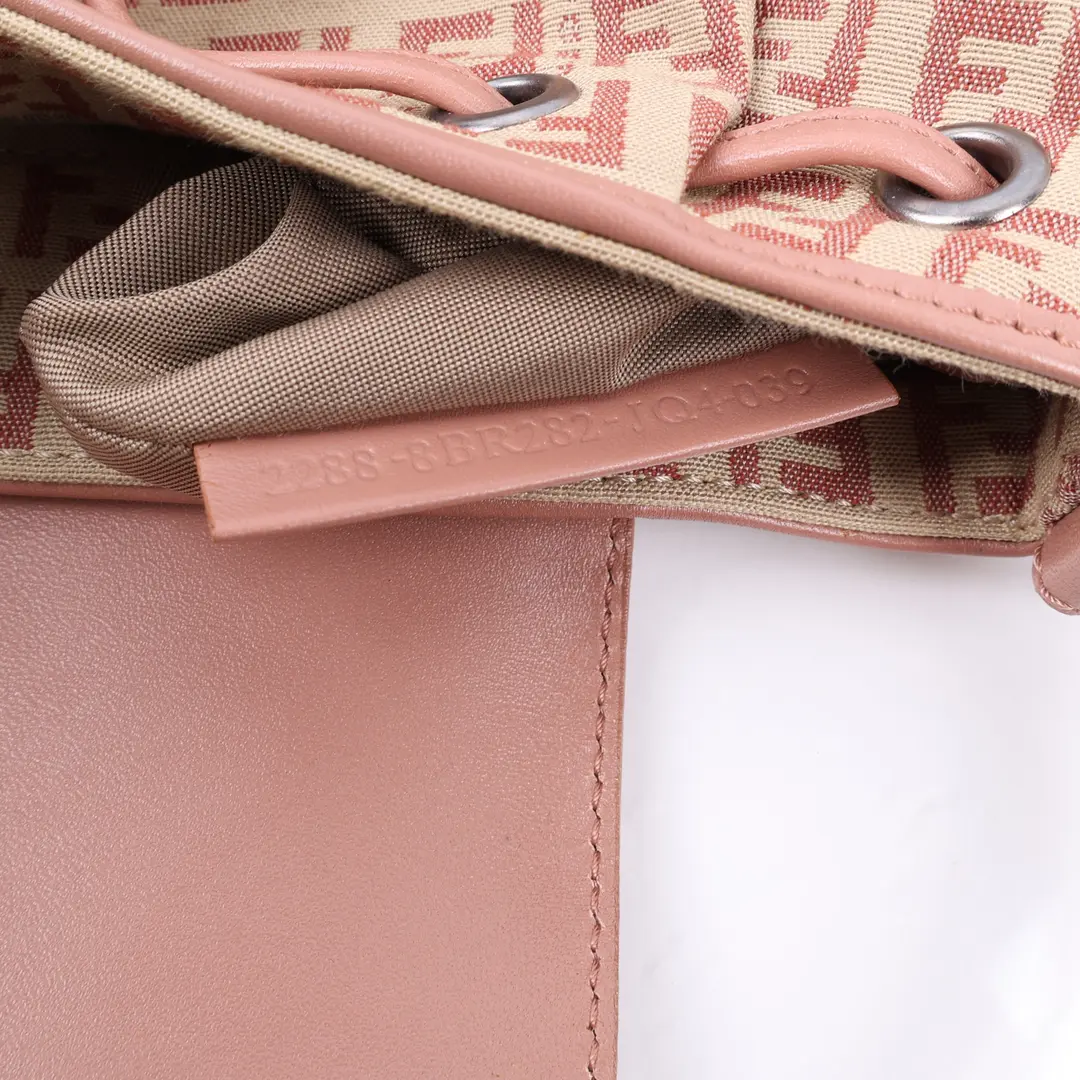Fendi Zucca Pink Canvas Shoulder Bag