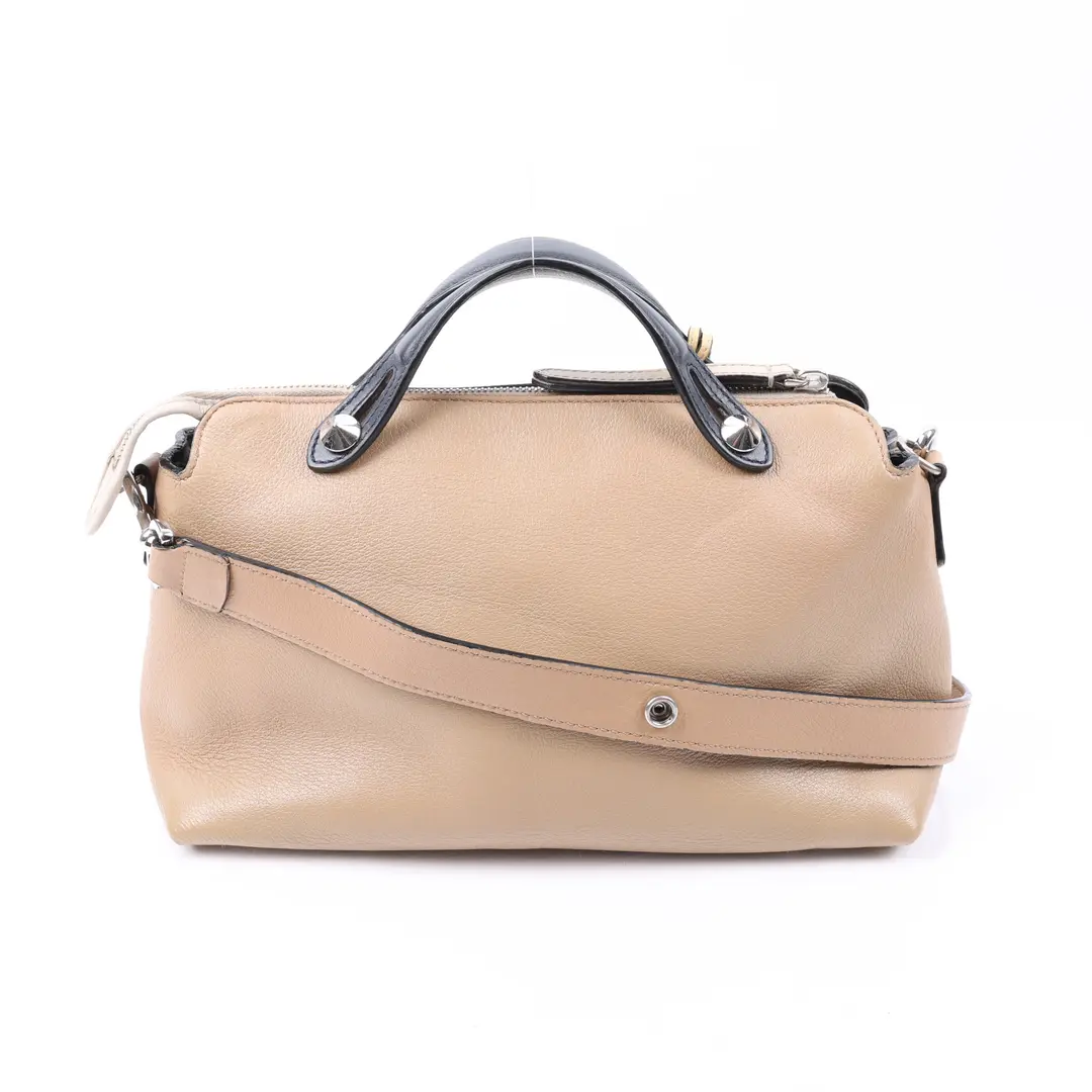 Fendi By The Way Beige Leather Shoulder Bag