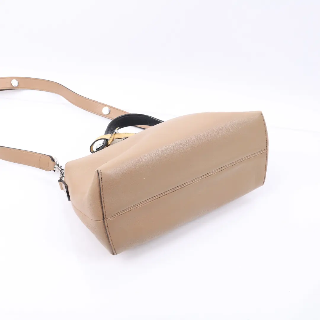 Fendi By The Way Beige Leather Shoulder Bag