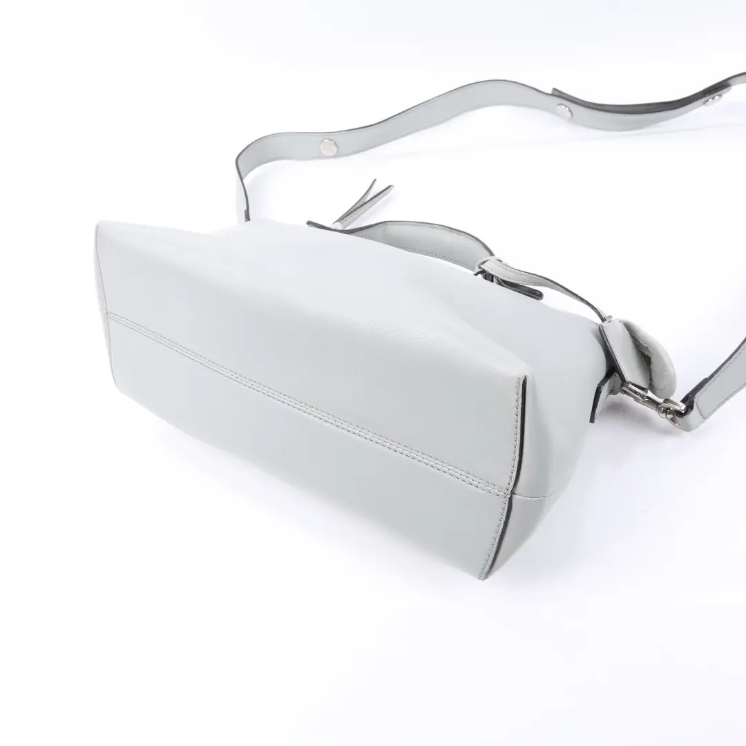 Fendi By The Way Gray Leather Shoulder Bag