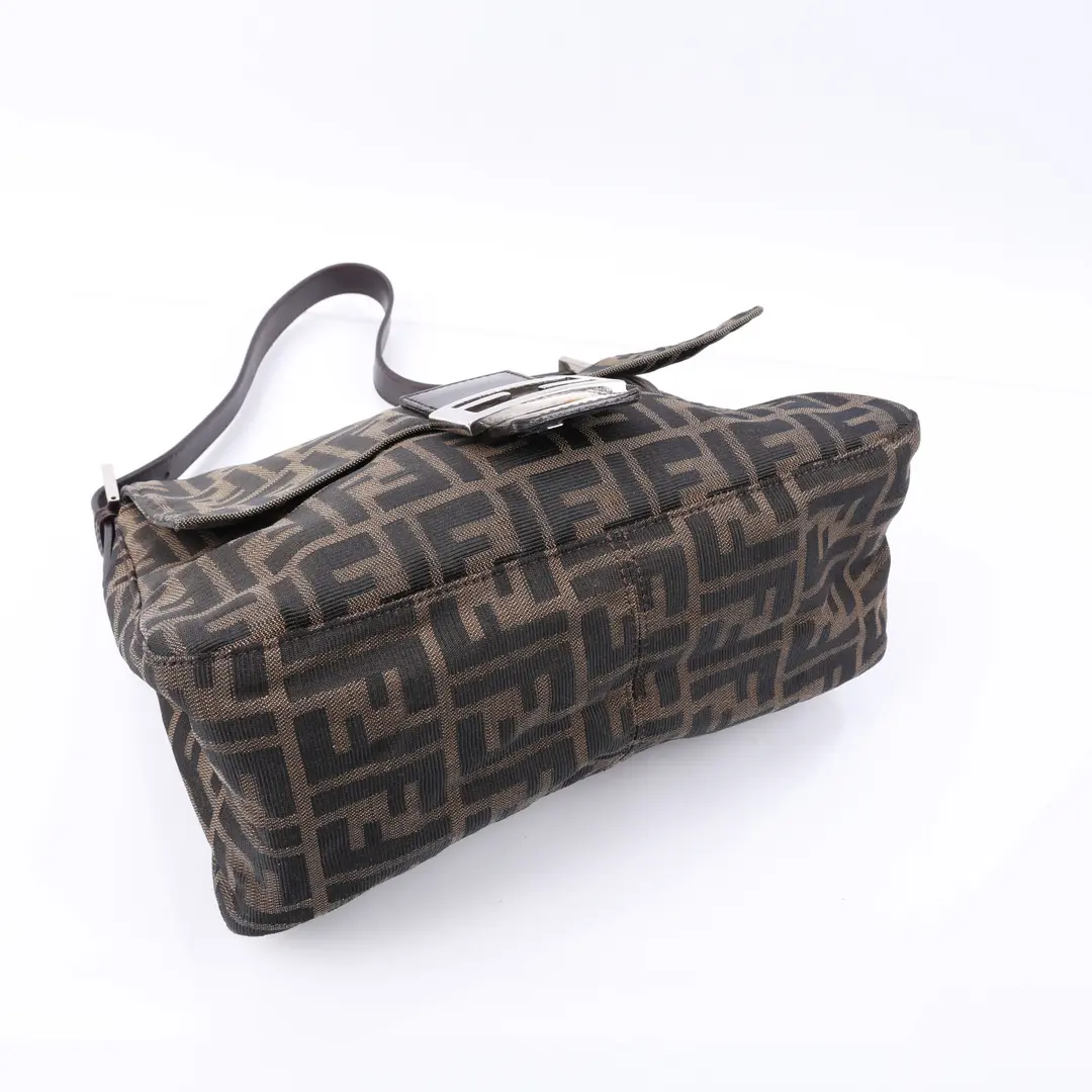 Fendi Baguette Brown Zucca Canvas Shoulder Bag