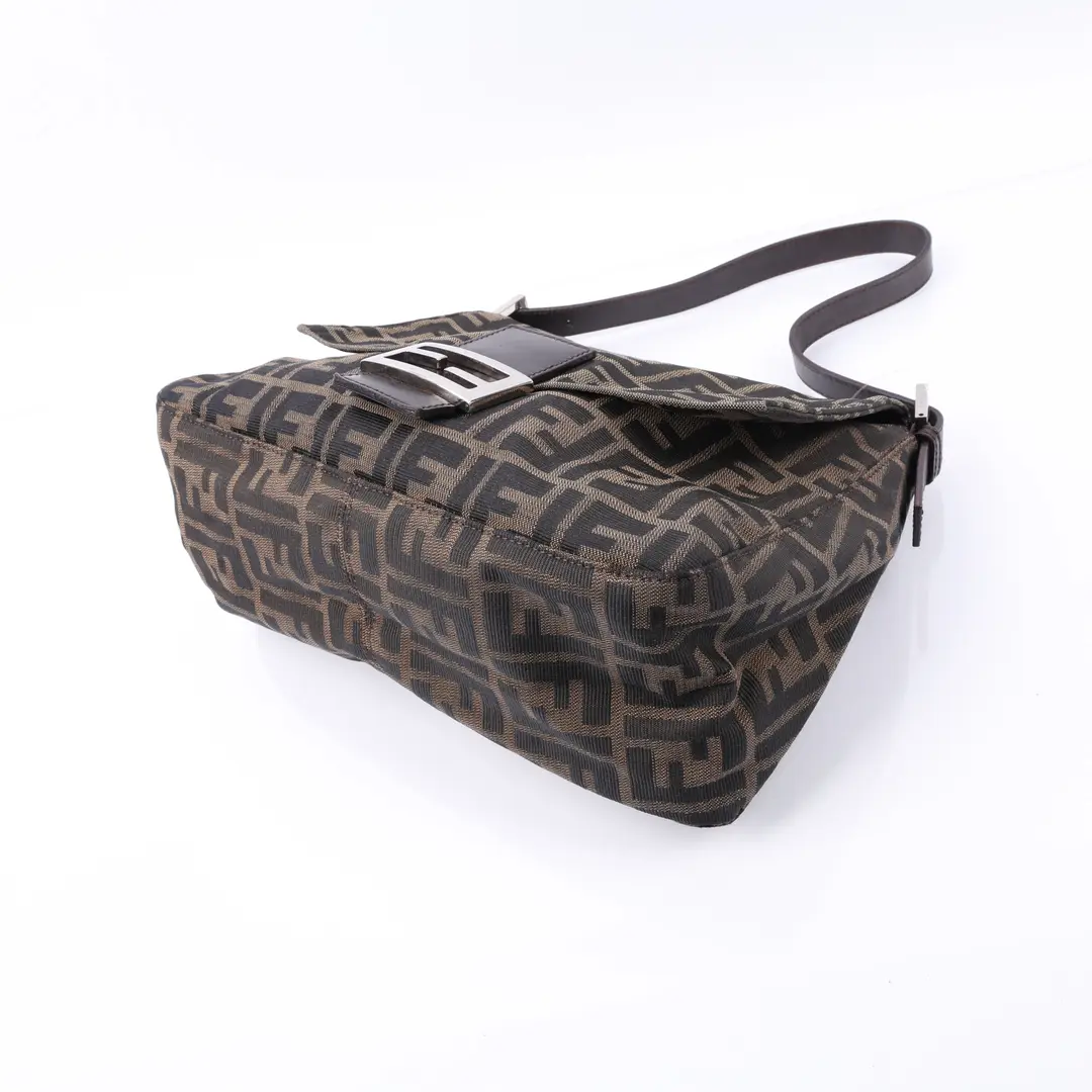 Fendi Baguette Brown Zucca Canvas Shoulder Bag