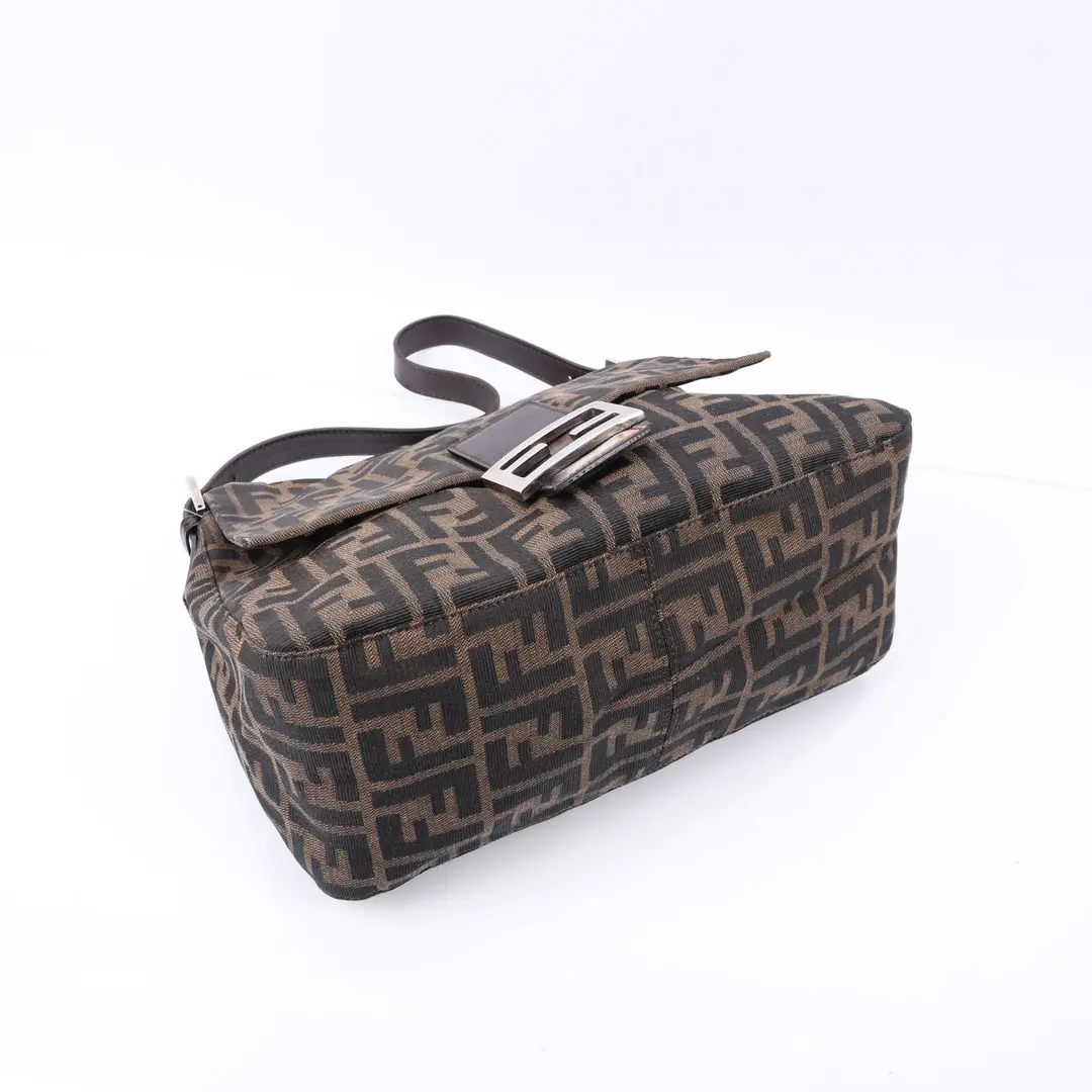 Fendi Baguette Brown Zucca Canvas Shoulder Bag