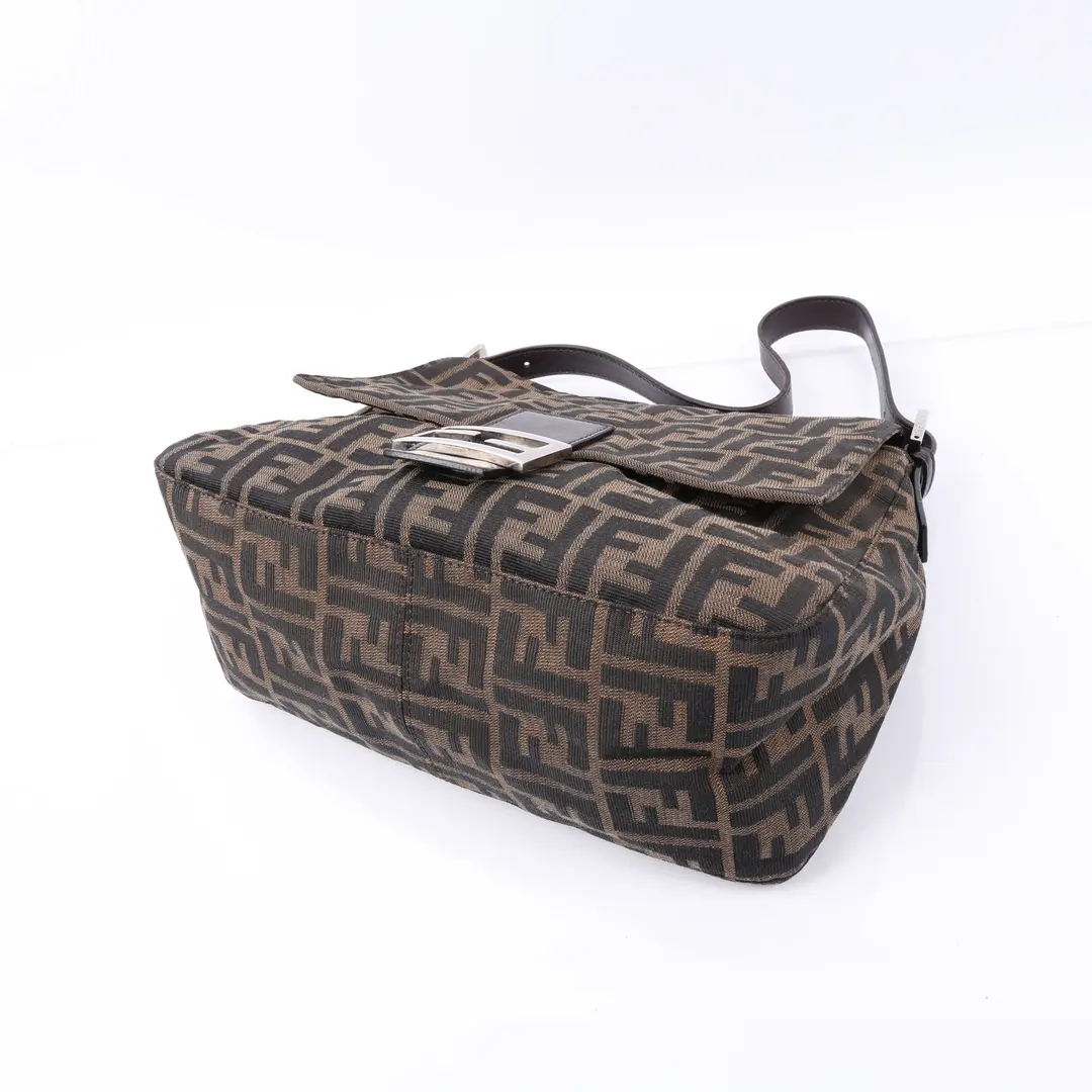 Fendi Baguette Brown Zucca Canvas Shoulder Bag
