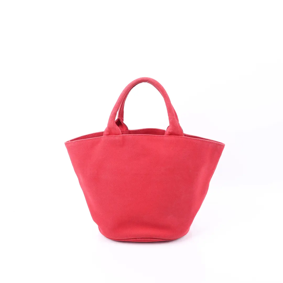 Prada Canapa Red Canvas Tote Bag