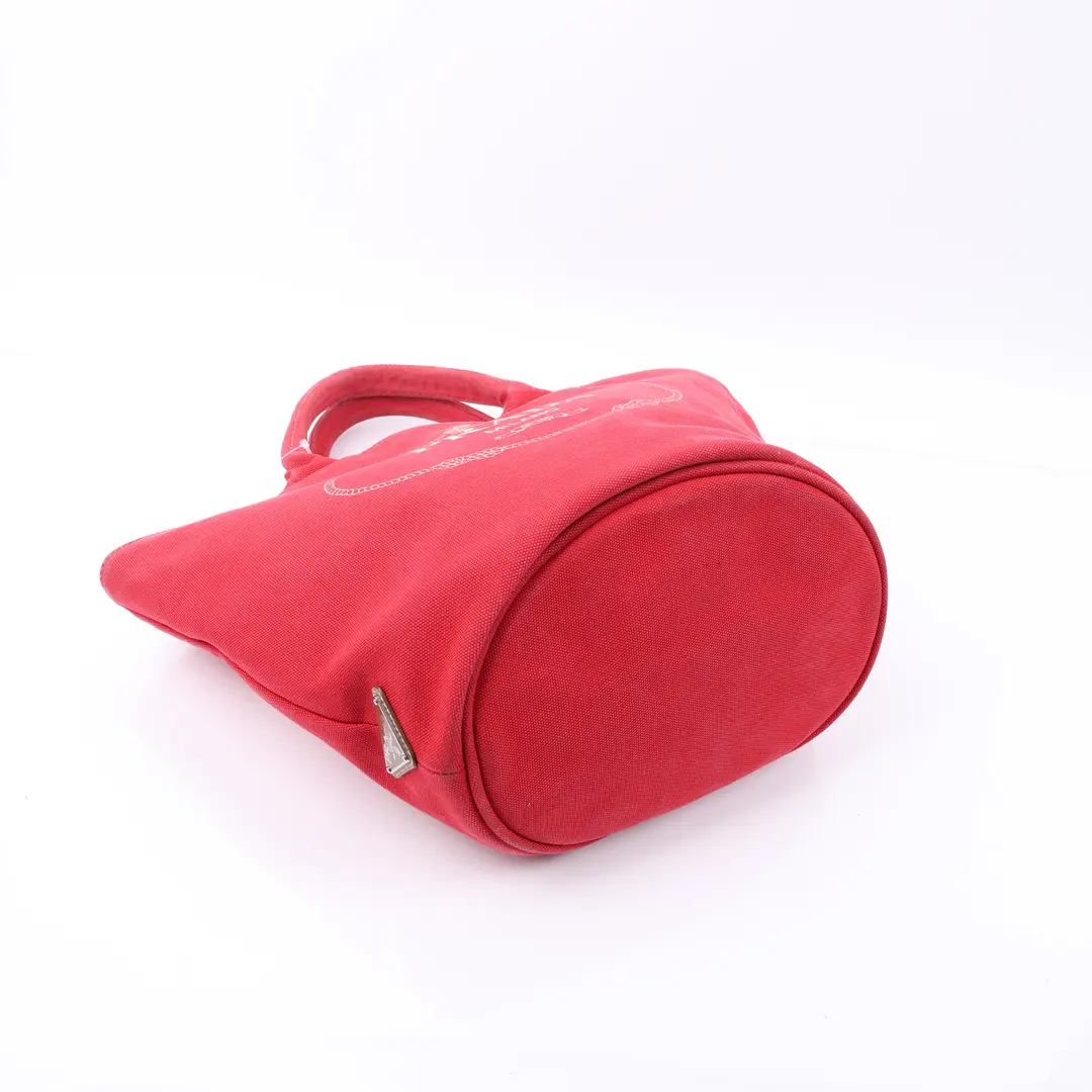 Prada Canapa Red Canvas Tote Bag