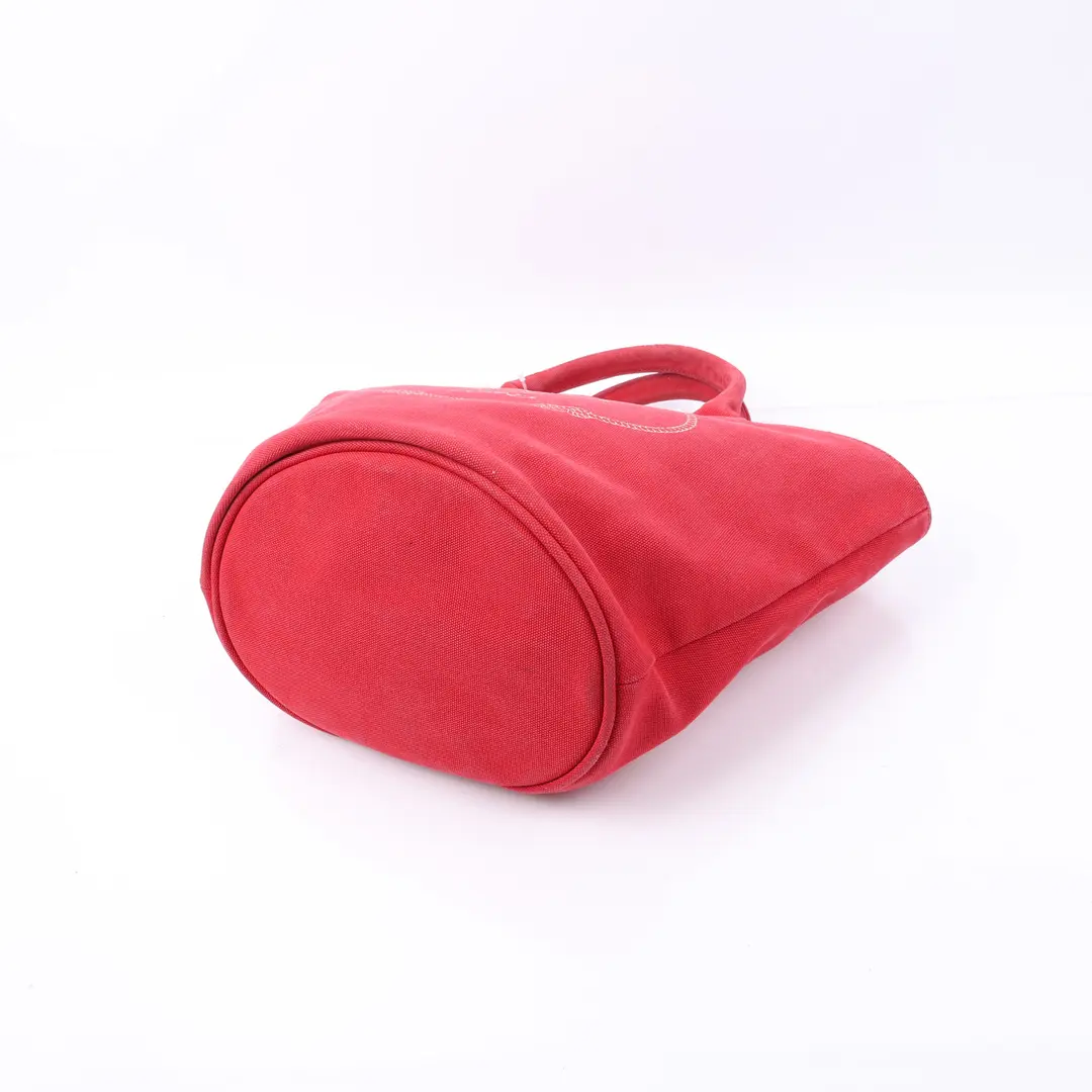 Prada Canapa Red Canvas Tote Bag