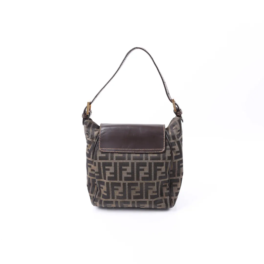 Fendi Zucca Brown Canvas Shoulder Bag