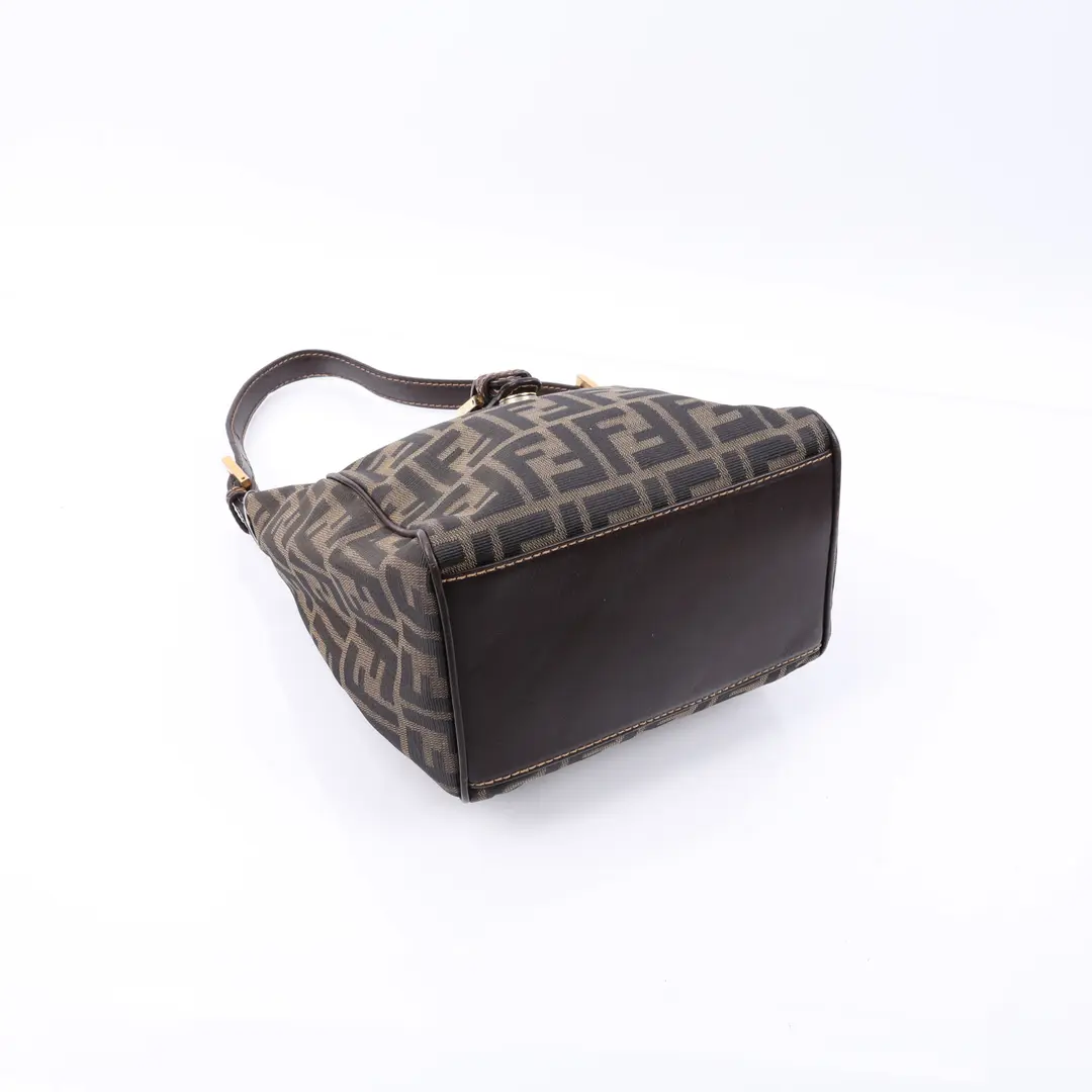 Fendi Zucca Brown Canvas Shoulder Bag