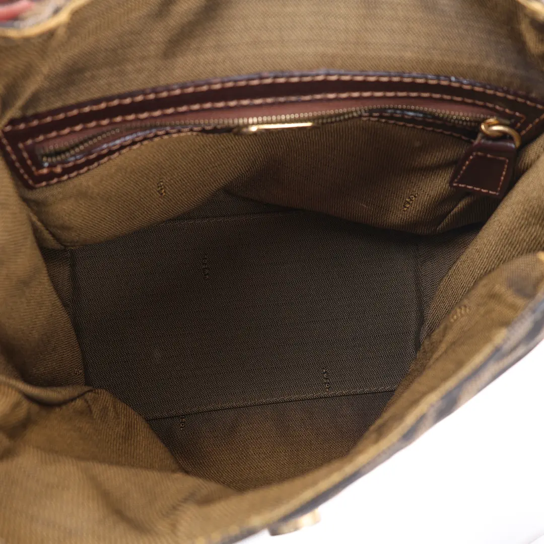 Fendi Zucca Brown Canvas Shoulder Bag