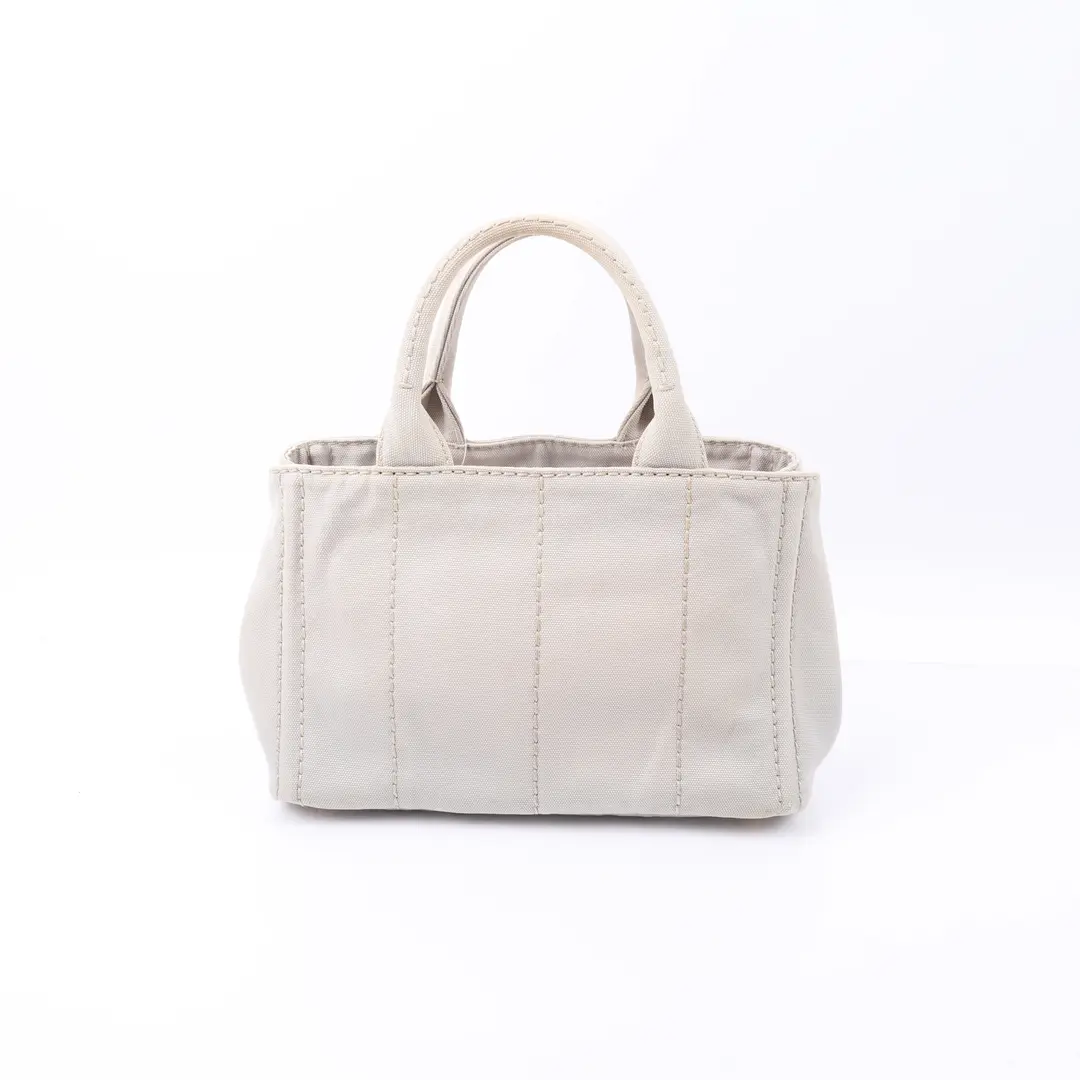 Prada Canapa Beige Canvas Mini Tote Bag