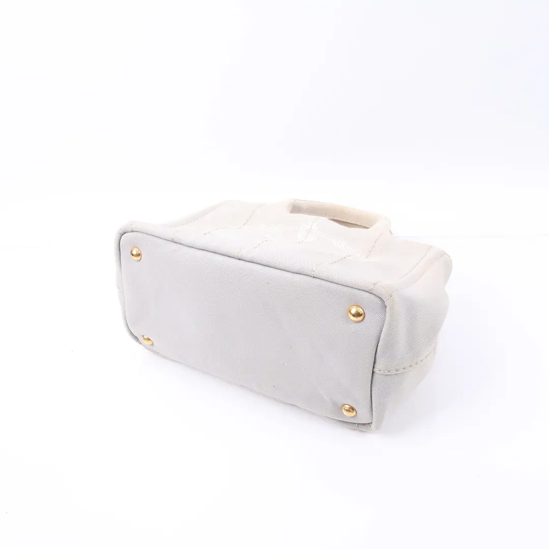 Prada Canapa Beige Canvas Mini Tote Bag