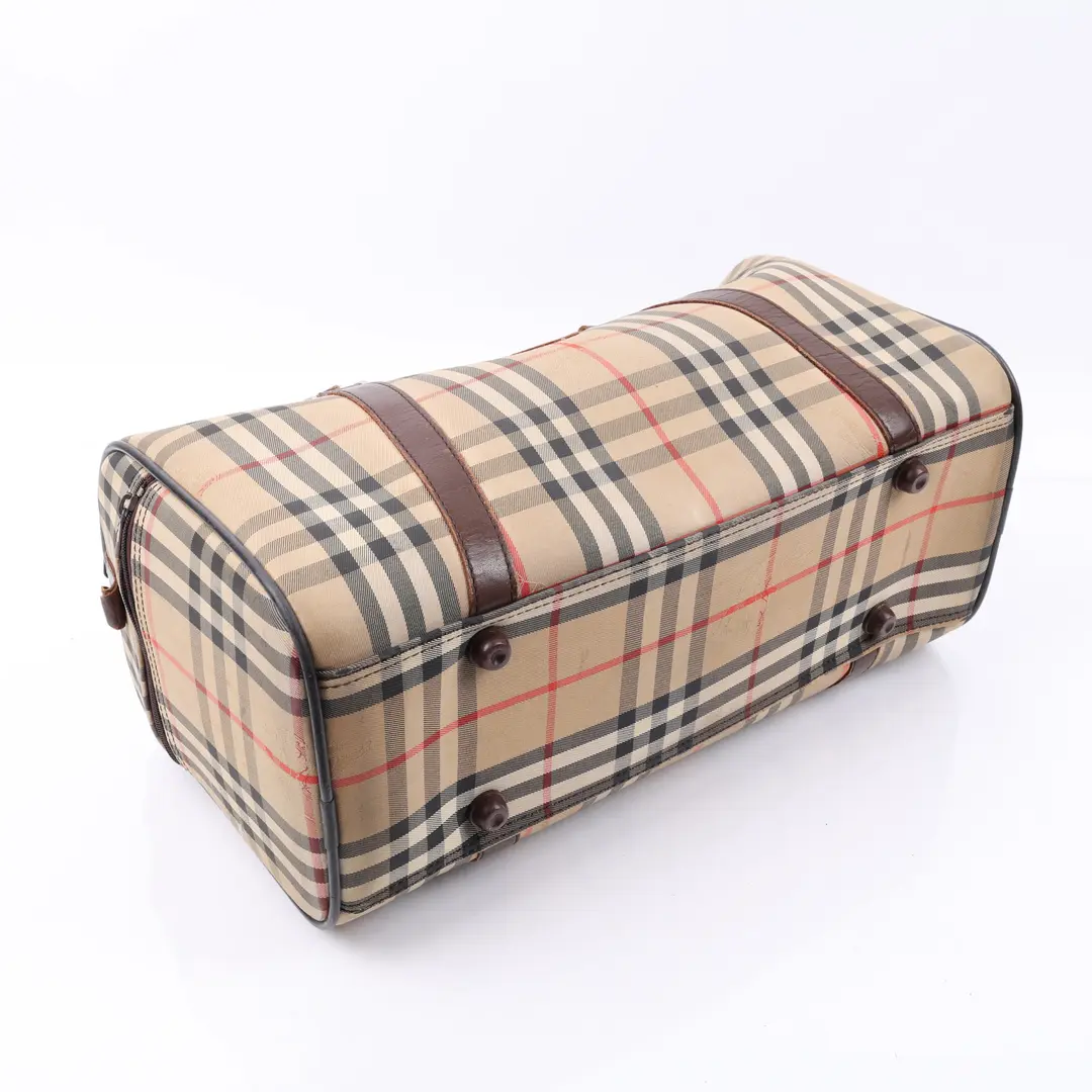 Burberry Vintage Haymarket Check Boston Bag