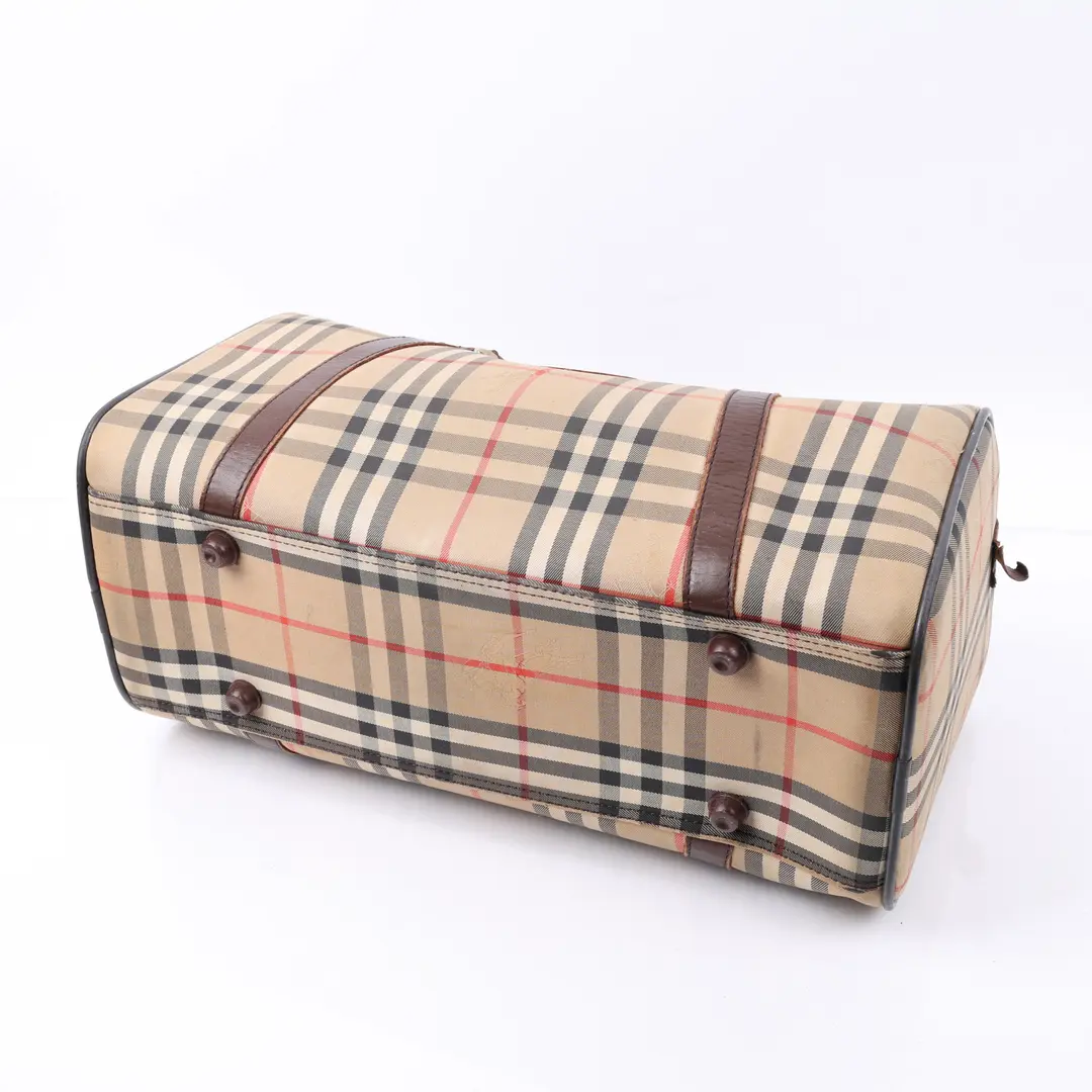 Burberry Vintage Haymarket Check Boston Bag